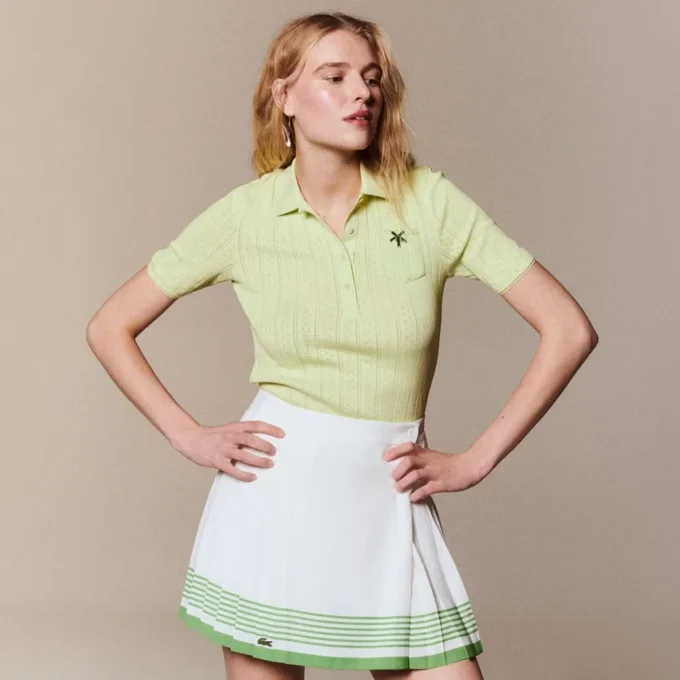 Damen-Poloshirt „Slim Fit Pointelle“ mit L.12.D-Logo Damen-Poloshirt „Slim Fit Pointelle“ mit L.12.D-Logo