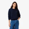 Damen-Pullover aus Baumwolle mit Rundhalsausschnitt und lockerer Passform Damen-Pullover aus Baumwolle mit Rundhalsausschnitt und lockerer Passform