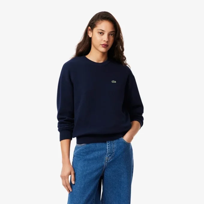 Damen-Pullover aus Baumwolle mit Rundhalsausschnitt und lockerer Passform Damen-Pullover aus Baumwolle mit Rundhalsausschnitt und lockerer Passform