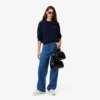 Damen-Pullover aus Baumwolle mit Rundhalsausschnitt und lockerer Passform Damen-Pullover aus Baumwolle mit Rundhalsausschnitt und lockerer Passform