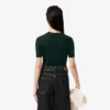 Damen-Pullover aus Merinowolle mit geripptem Strick und kurzen Ärmeln Damen-Pullover aus Merinowolle mit geripptem Strick und kurzen Ärmeln