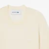 Damen-Pullover aus Merinowolle mit geripptem Strick und kurzen Ärmeln Damen-Pullover aus Merinowolle mit geripptem Strick und kurzen Ärmeln