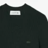 Damen-Pullover aus Merinowolle mit geripptem Strick und kurzen Ärmeln Damen-Pullover aus Merinowolle mit geripptem Strick und kurzen Ärmeln