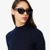 Damen-Pullover aus Merinowolle mit hohem Kragen und Rippstrick Damen-Pullover aus Merinowolle mit hohem Kragen und Rippstrick