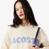 Damen-Pullover aus Wolle mit Intarsien-Logo Damen-Pullover aus Wolle mit Intarsien-Logo