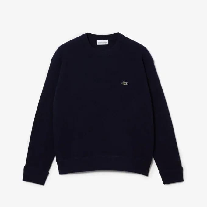 Damen-Pullover aus Wolle mit Moosmuster in lockerer Passform Damen-Pullover aus Wolle mit Moosmuster in lockerer Passform