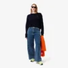 Damen-Pullover aus Wolle mit Moosmuster in lockerer Passform Damen-Pullover aus Wolle mit Moosmuster in lockerer Passform