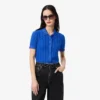 Damen-Pullover mit geripptem Strick und Poloshirt-Kragen Damen-Pullover mit geripptem Strick und Poloshirt-Kragen