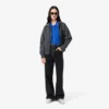 Damen-Pullover mit geripptem Strick und Poloshirt-Kragen Damen-Pullover mit geripptem Strick und Poloshirt-Kragen