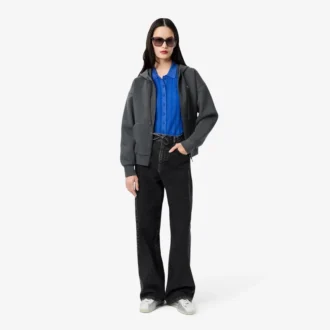 Damen-Pullover mit geripptem Strick und Poloshirt-Kragen