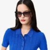 Damen-Pullover mit geripptem Strick und Poloshirt-Kragen Damen-Pullover mit geripptem Strick und Poloshirt-Kragen