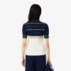 Damen-Pullover mit gestreiftem Poloshirt-Kragen, hergestellt in Frankreich Damen-Pullover mit gestreiftem Poloshirt-Kragen, hergestellt in Frankreich