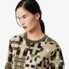 Damen-Pullover mit Rundhalsausschnitt und Grafikprint aus Wolle Damen-Pullover mit Rundhalsausschnitt und Grafikprint aus Wolle