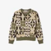 Damen-Pullover mit Rundhalsausschnitt und Grafikprint aus Wolle Damen-Pullover mit Rundhalsausschnitt und Grafikprint aus Wolle