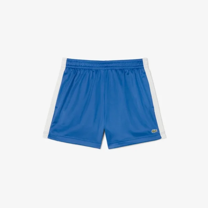 Damen-Shorts aus Satin-Jersey mit Pointelle-Streifen Damen-Shorts aus Satin-Jersey mit Pointelle-Streifen