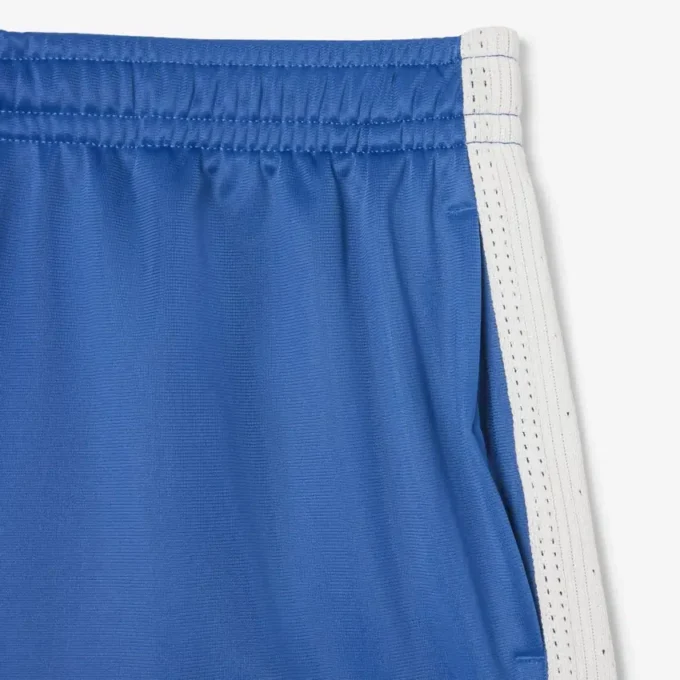 Damen-Shorts aus Satin-Jersey mit Pointelle-Streifen Damen-Shorts aus Satin-Jersey mit Pointelle-Streifen