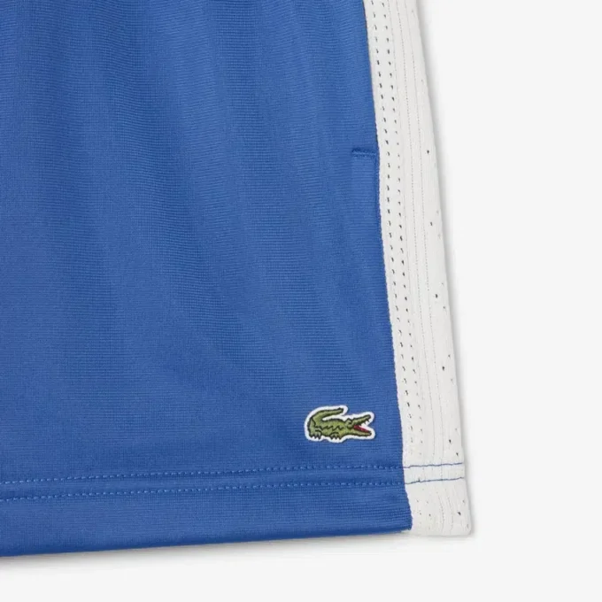 Damen-Shorts aus Satin-Jersey mit Pointelle-Streifen Damen-Shorts aus Satin-Jersey mit Pointelle-Streifen