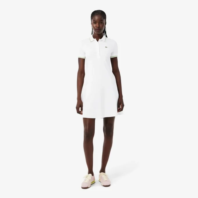 Damen-Skaterkleid mit Stretch-Poloshirt-Kragen Damen-Skaterkleid mit Stretch-Poloshirt-Kragen