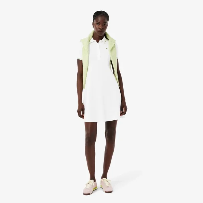 Damen-Skaterkleid mit Stretch-Poloshirt-Kragen Damen-Skaterkleid mit Stretch-Poloshirt-Kragen