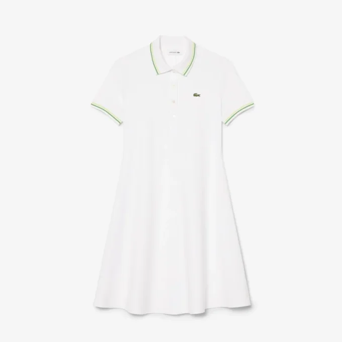 Damen-Skaterkleid mit Stretch-Poloshirt-Kragen Damen-Skaterkleid mit Stretch-Poloshirt-Kragen