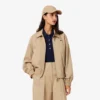 Damen-Stretchjacke mit doppeltem Kragen Damen-Stretchjacke mit doppeltem Kragen