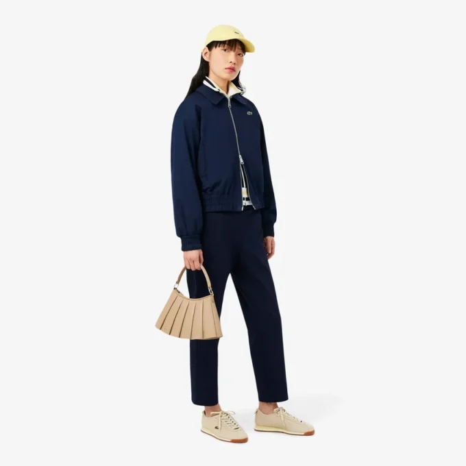Damen-Stretchjacke mit doppeltem Kragen Damen-Stretchjacke mit doppeltem Kragen
