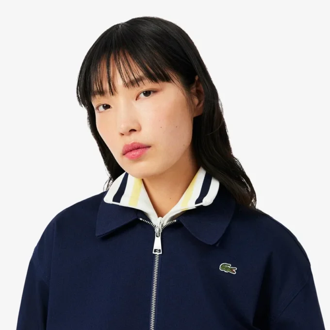 Damen-Stretchjacke mit doppeltem Kragen Damen-Stretchjacke mit doppeltem Kragen