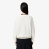 Damen-Strickjacke aus Baumwolle mit V-Ausschnitt und Moosmaschenmuster Damen-Strickjacke aus Baumwolle mit V-Ausschnitt und Moosmaschenmuster