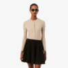 Damen-Strickjacke aus Merinowolle mit Rippstrick Damen-Strickjacke aus Merinowolle mit Rippstrick