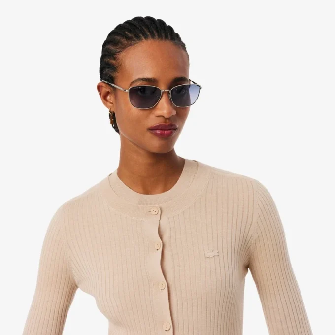 Damen-Strickjacke aus Merinowolle mit Rippstrick Damen-Strickjacke aus Merinowolle mit Rippstrick