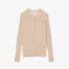 Damen-Strickjacke aus Merinowolle mit Rippstrick Damen-Strickjacke aus Merinowolle mit Rippstrick