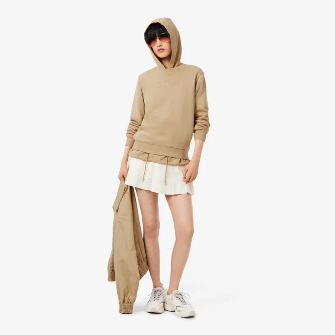 Damen-Sweatshirt aus Baumwolle mit geprägtem Logo Damen-Sweatshirt aus Baumwolle mit geprägtem Logo