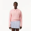 Damen-Sweatshirt mit Polo-Kragen und besticktem Relaxed Fit Damen-Sweatshirt mit Polo-Kragen und besticktem Relaxed Fit