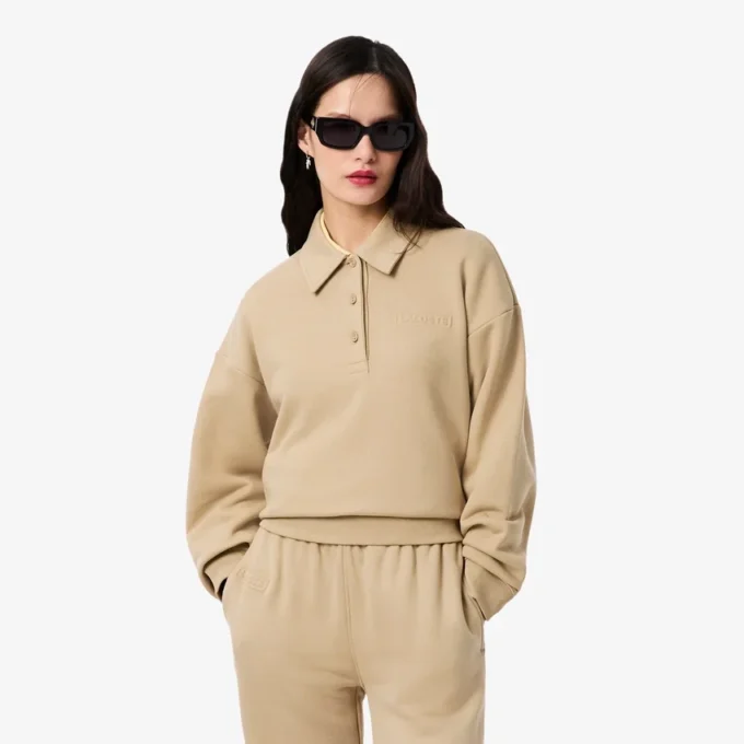 Damen-Sweatshirt mit Poloshirt-Kragen Damen-Sweatshirt mit Poloshirt-Kragen