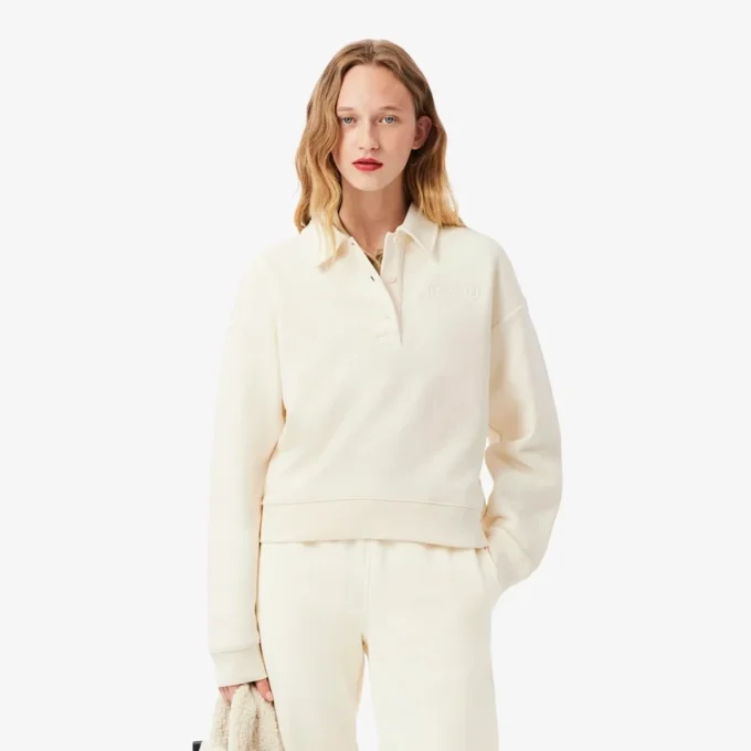 Damen-Sweatshirt mit Poloshirt-Kragen Damen-Sweatshirt mit Poloshirt-Kragen