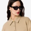 Damen-Sweatshirt mit Poloshirt-Kragen Damen-Sweatshirt mit Poloshirt-Kragen