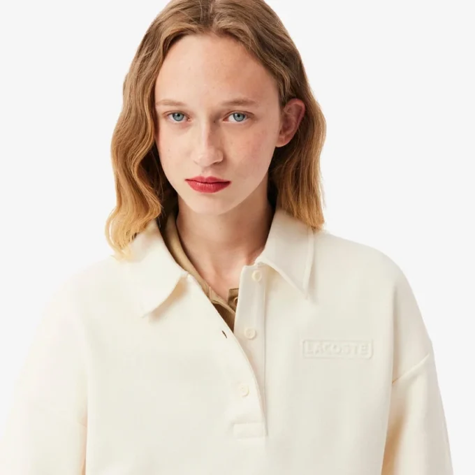 Damen-Sweatshirt mit Poloshirt-Kragen Damen-Sweatshirt mit Poloshirt-Kragen