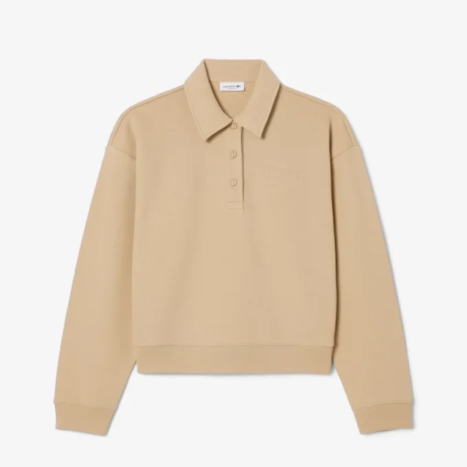 Damen-Sweatshirt mit Poloshirt-Kragen Damen-Sweatshirt mit Poloshirt-Kragen