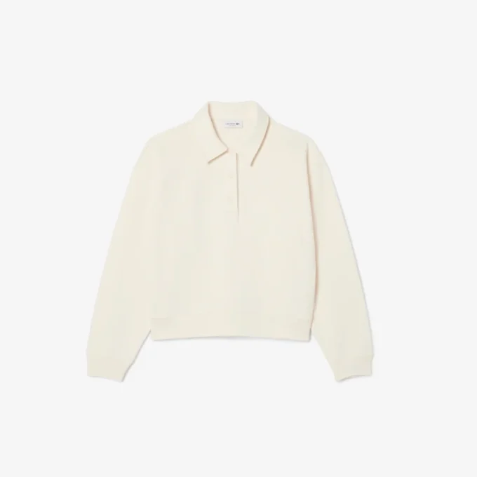 Damen-Sweatshirt mit Poloshirt-Kragen Damen-Sweatshirt mit Poloshirt-Kragen