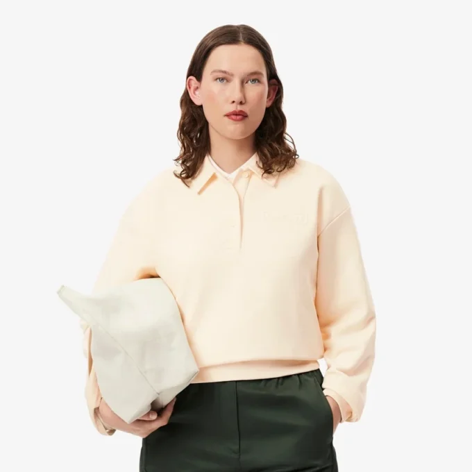 Damen-Sweatshirt mit Poloshirt-Kragen Damen-Sweatshirt mit Poloshirt-Kragen