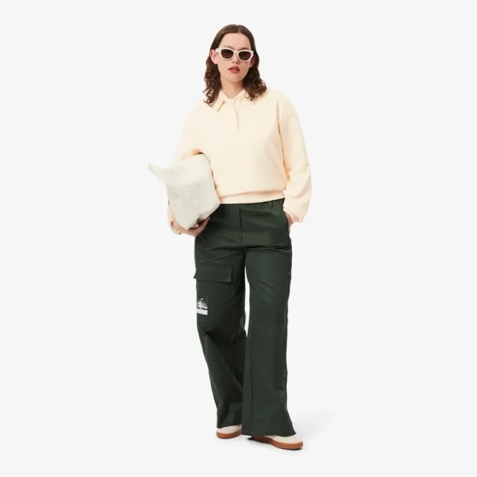 Damen-Sweatshirt mit Poloshirt-Kragen Damen-Sweatshirt mit Poloshirt-Kragen
