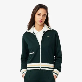 Damen-Sweatshirt mit Reißverschluss und Streifenakzenten