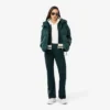 Damen-Sweatshirt mit Reißverschluss und Streifenakzenten Damen-Sweatshirt mit Reißverschluss und Streifenakzenten
