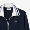 Damen-Sweatshirt mit Reißverschluss und Streifenakzenten Damen-Sweatshirt mit Reißverschluss und Streifenakzenten