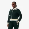 Damen-Sweatshirt mit Reißverschluss und Streifenakzenten Damen-Sweatshirt mit Reißverschluss und Streifenakzenten
