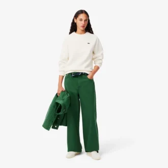 Damen-Sweatshirt mit Rundhalsausschnitt aus Piqué