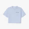 Damen-T-Shirt aus Baumwolle mit Markenlogo in lockerer Passform Damen-T-Shirt aus Baumwolle mit Markenlogo in lockerer Passform