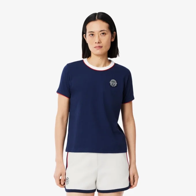 Damen-Tennis-Shorts aus Stretch-Piqué im Heritage-Stil Damen-Tennis-Shorts aus Stretch-Piqué im Heritage-Stil
