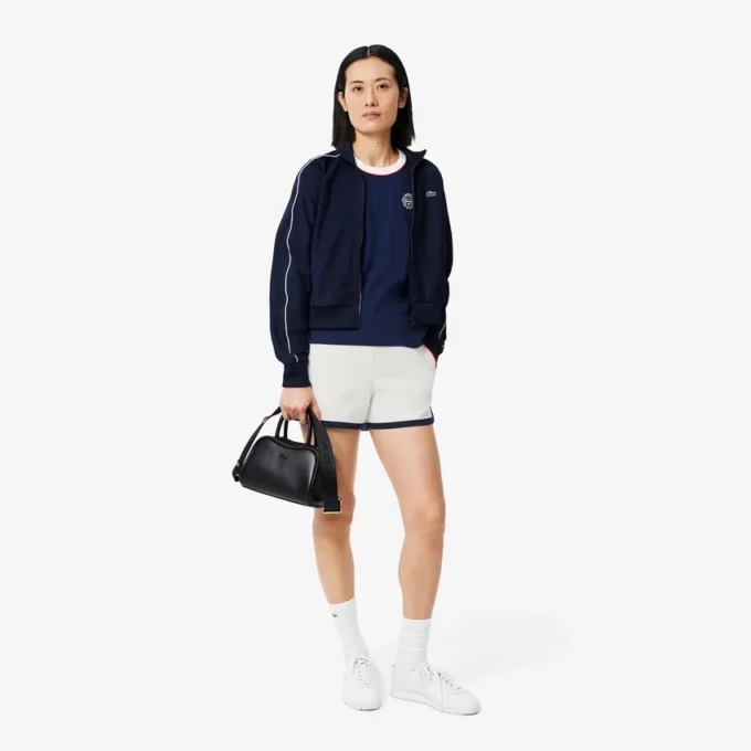 Damen-Tennis-Shorts aus Stretch-Piqué im Heritage-Stil Damen-Tennis-Shorts aus Stretch-Piqué im Heritage-Stil