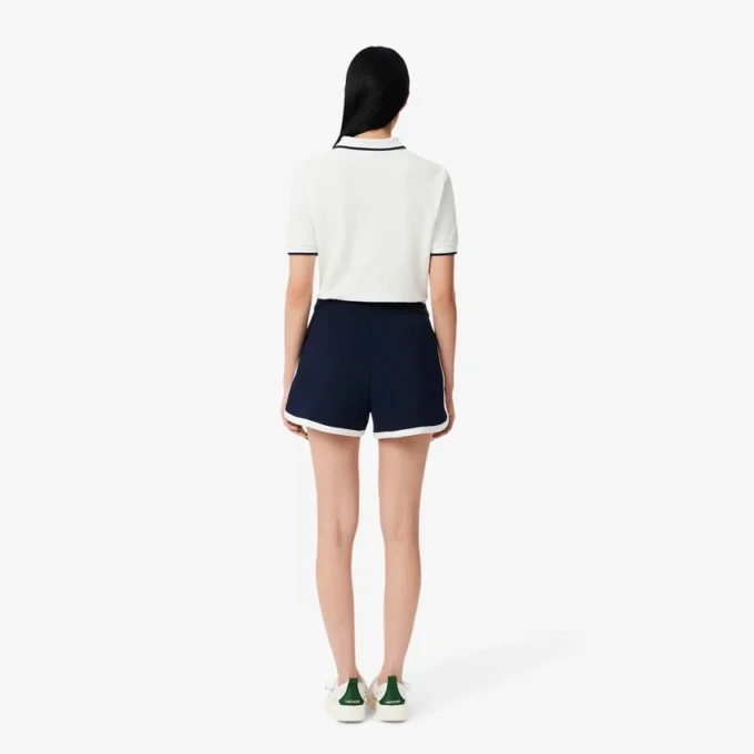 Damen-Tennis-Shorts aus Stretch-Piqué im Heritage-Stil Damen-Tennis-Shorts aus Stretch-Piqué im Heritage-Stil